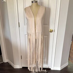 Saints & Hearts Beige Vest with Fringe